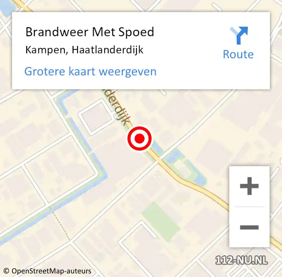 Locatie op kaart van de 112 melding: Brandweer Met Spoed Naar Kampen, Haatlanderdijk op 3 maart 2021 13:08