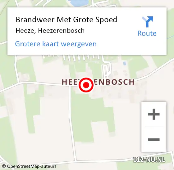 Locatie op kaart van de 112 melding: Brandweer Met Grote Spoed Naar Heeze, Heezerenbosch op 3 maart 2021 14:25