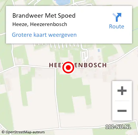 Locatie op kaart van de 112 melding: Brandweer Met Spoed Naar Heeze, Heezerenbosch op 3 maart 2021 14:28