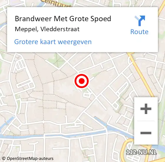 Locatie op kaart van de 112 melding: Brandweer Met Grote Spoed Naar Meppel, Vledderstraat op 3 maart 2021 15:06