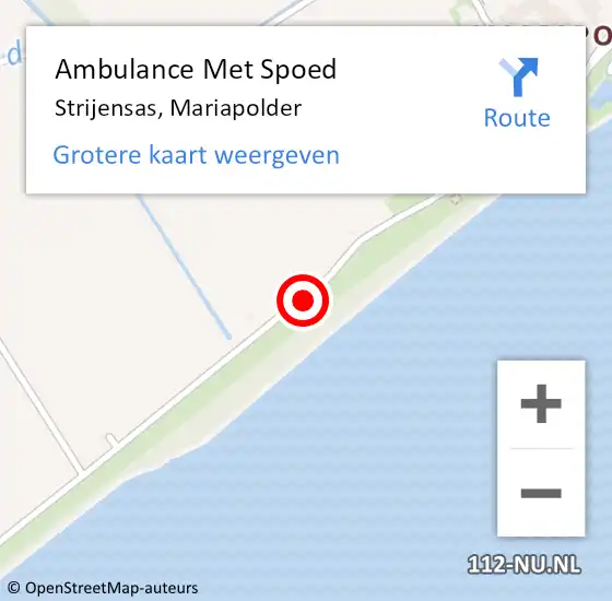 Locatie op kaart van de 112 melding: Ambulance Met Spoed Naar Strijensas, Mariapolder op 3 maart 2021 16:04