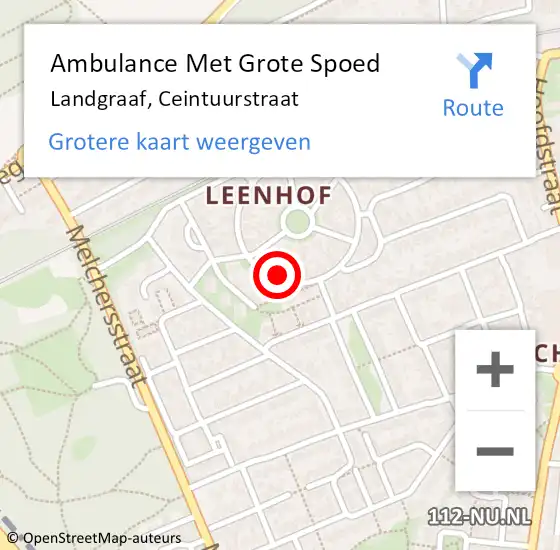 Locatie op kaart van de 112 melding: Ambulance Met Grote Spoed Naar Landgraaf, Ceintuurstraat op 3 oktober 2013 23:05