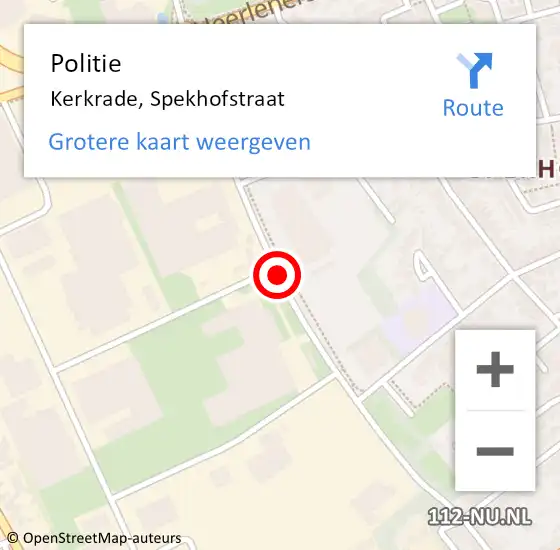 Locatie op kaart van de 112 melding: Politie Kerkrade, Spekhofstraat op 3 maart 2021 17:58
