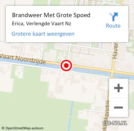 Locatie op kaart van de 112 melding: Brandweer Met Grote Spoed Naar Erica, Verlengde Vaart Nz op 3 maart 2021 20:05