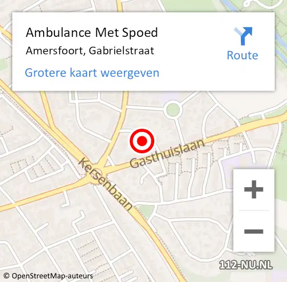 Locatie op kaart van de 112 melding: Ambulance Met Spoed Naar Amersfoort, Gabrielstraat op 3 juni 2014 18:03