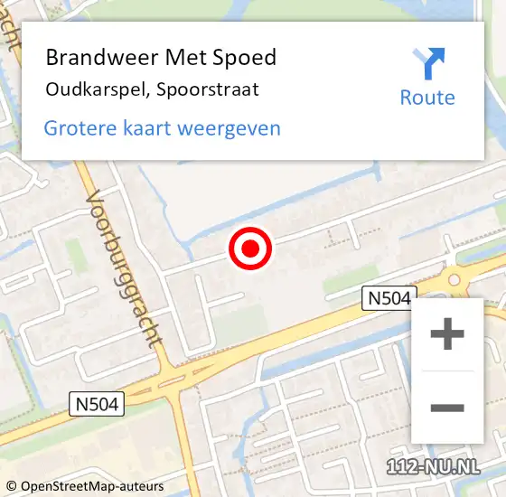 Locatie op kaart van de 112 melding: Brandweer Met Spoed Naar Oudkarspel, Spoorstraat op 4 maart 2021 10:04