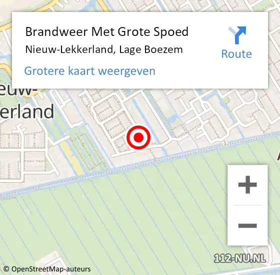 Locatie op kaart van de 112 melding: Brandweer Met Grote Spoed Naar Nieuw-Lekkerland, Lage Boezem op 4 maart 2021 11:22