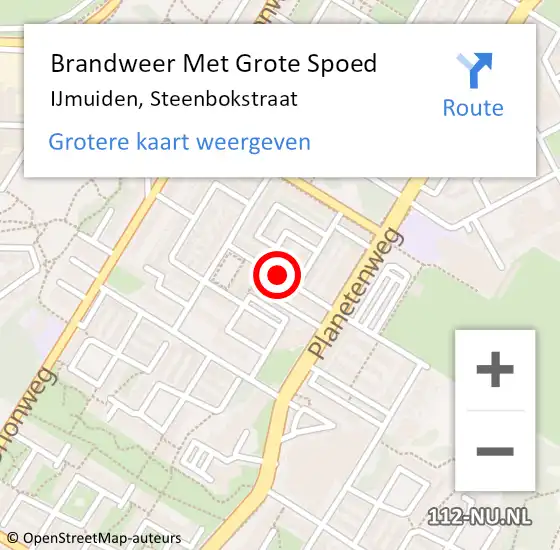 Locatie op kaart van de 112 melding: Brandweer Met Grote Spoed Naar IJmuiden, Steenbokstraat op 4 maart 2021 11:48