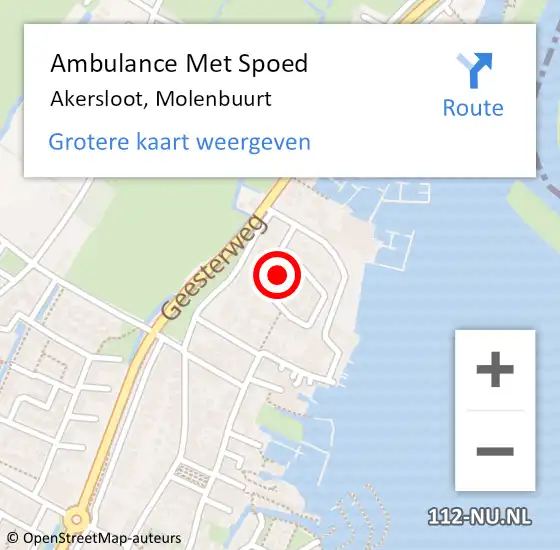 Locatie op kaart van de 112 melding: Ambulance Met Spoed Naar Akersloot, Molenbuurt op 4 maart 2021 13:42