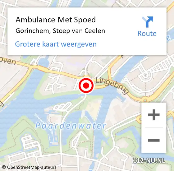 Locatie op kaart van de 112 melding: Ambulance Met Spoed Naar Gorinchem, Stoep van Ceelen op 4 maart 2021 15:38