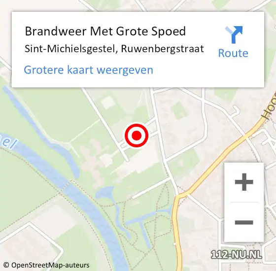 Locatie op kaart van de 112 melding: Brandweer Met Grote Spoed Naar Sint-Michielsgestel, Ruwenbergstraat op 4 maart 2021 15:57