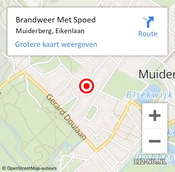 Locatie op kaart van de 112 melding: Brandweer Met Spoed Naar Muiderberg, Eikenlaan op 4 maart 2021 16:16