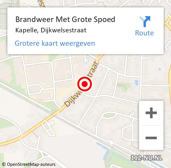 Locatie op kaart van de 112 melding: Brandweer Met Grote Spoed Naar Kapelle, Dijkwelsestraat op 4 maart 2021 18:04