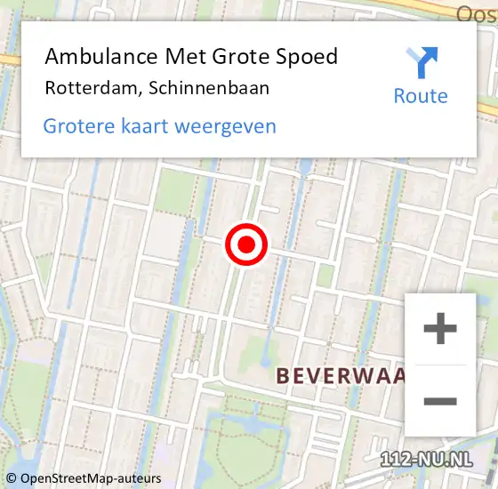 Locatie op kaart van de 112 melding: Ambulance Met Grote Spoed Naar Rotterdam, Schinnenbaan op 4 maart 2021 20:40
