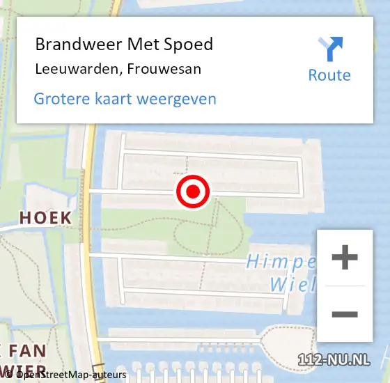 Locatie op kaart van de 112 melding: Brandweer Met Spoed Naar Leeuwarden, Frouwesan op 4 maart 2021 22:29