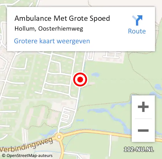 Locatie op kaart van de 112 melding: Ambulance Met Grote Spoed Naar Hollum, Oosterhiemweg op 3 juni 2014 20:09