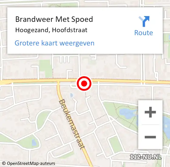 Locatie op kaart van de 112 melding: Brandweer Met Spoed Naar Hoogezand, Hoofdstraat op 5 maart 2021 07:14