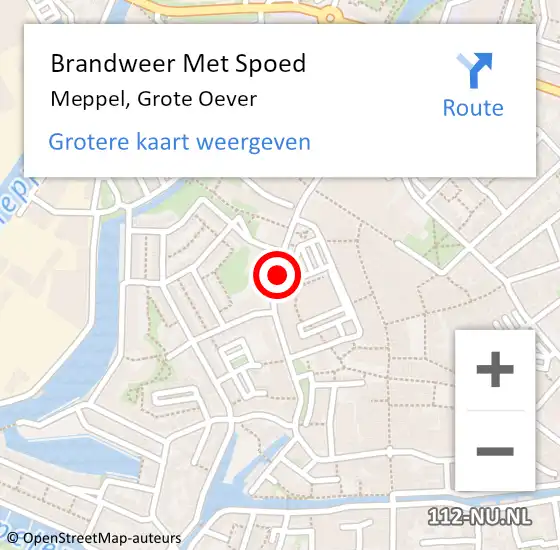 Locatie op kaart van de 112 melding: Brandweer Met Spoed Naar Meppel, Grote Oever op 5 maart 2021 07:51