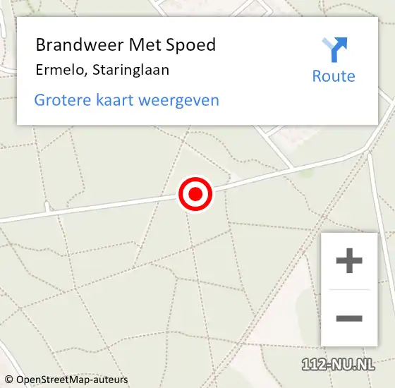 Locatie op kaart van de 112 melding: Brandweer Met Spoed Naar Ermelo, Staringlaan op 5 maart 2021 08:01