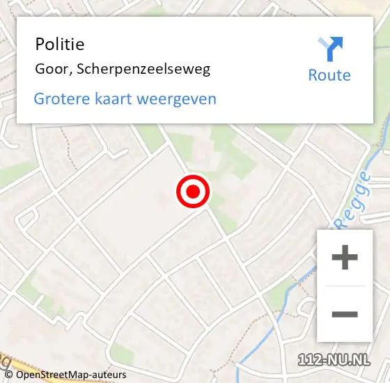 Locatie op kaart van de 112 melding: Politie Goor, Scherpenzeelseweg op 5 maart 2021 08:37