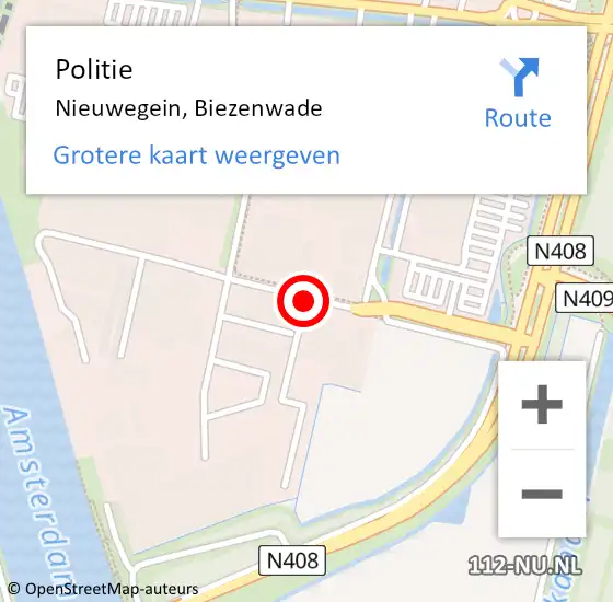 Locatie op kaart van de 112 melding: Politie Nieuwegein, Biezenwade op 5 maart 2021 09:45