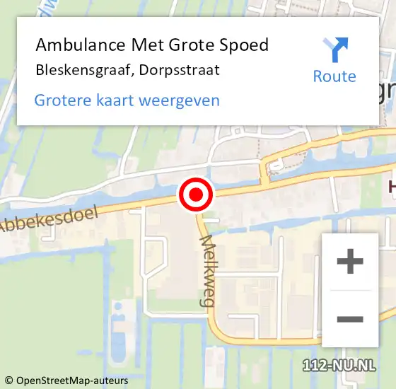 Locatie op kaart van de 112 melding: Ambulance Met Grote Spoed Naar Bleskensgraaf, Dorpsstraat op 5 maart 2021 11:50