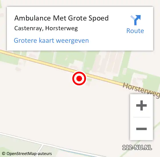 Locatie op kaart van de 112 melding: Ambulance Met Grote Spoed Naar Castenray, Horsterweg op 3 juni 2014 21:22