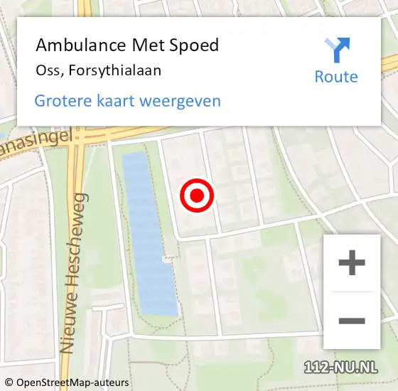 Locatie op kaart van de 112 melding: Ambulance Met Spoed Naar Oss, Forsythialaan op 3 juni 2014 21:22