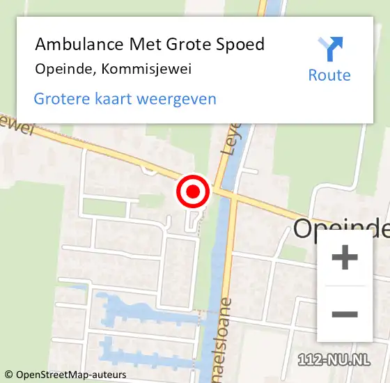 Locatie op kaart van de 112 melding: Ambulance Met Grote Spoed Naar Opeinde, Kommisjewei op 3 juni 2014 21:28