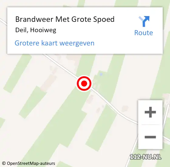 Locatie op kaart van de 112 melding: Brandweer Met Grote Spoed Naar Deil, Hooiweg op 5 maart 2021 14:35