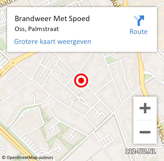 Locatie op kaart van de 112 melding: Brandweer Met Spoed Naar Oss, Palmstraat op 5 maart 2021 15:42