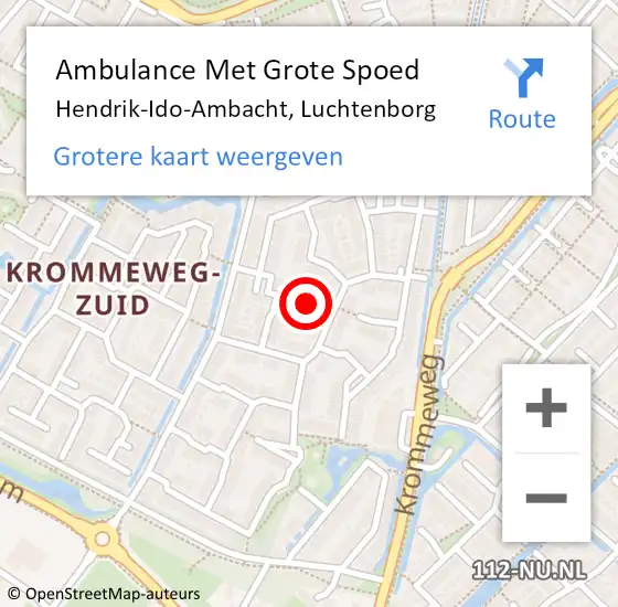 Locatie op kaart van de 112 melding: Ambulance Met Grote Spoed Naar Hendrik-Ido-Ambacht, Luchtenborg op 5 maart 2021 15:54