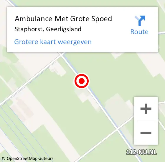 Locatie op kaart van de 112 melding: Ambulance Met Grote Spoed Naar Staphorst, Geerligsland op 5 maart 2021 19:08
