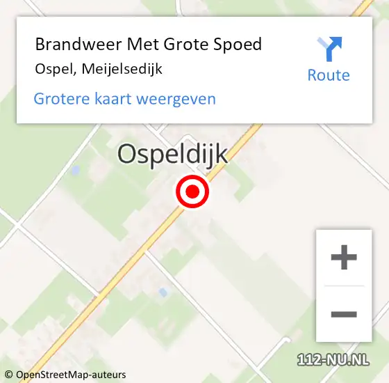 Locatie op kaart van de 112 melding: Brandweer Met Grote Spoed Naar Ospel, Meijelsedijk op 5 maart 2021 19:56