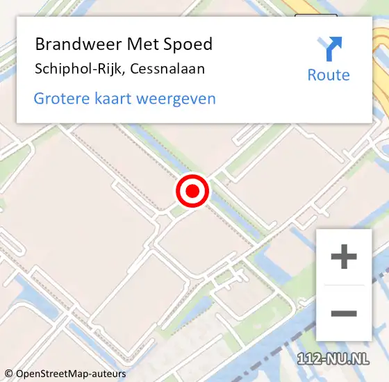 Locatie op kaart van de 112 melding: Brandweer Met Spoed Naar Schiphol-Rijk, Cessnalaan op 5 maart 2021 20:09