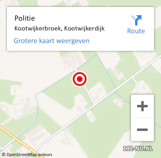 Locatie op kaart van de 112 melding: Politie Kootwijkerbroek, Kootwijkerdijk op 6 maart 2021 03:43