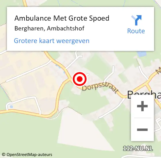 Locatie op kaart van de 112 melding: Ambulance Met Grote Spoed Naar Bergharen, Ambachtshof op 6 maart 2021 09:00