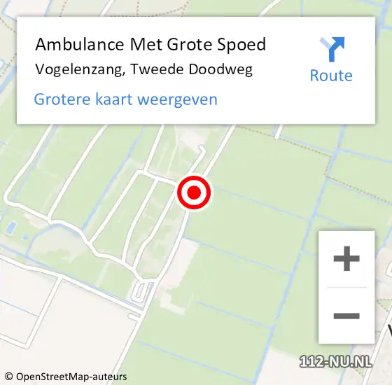 Locatie op kaart van de 112 melding: Ambulance Met Grote Spoed Naar Vogelenzang, Tweede Doodweg op 6 maart 2021 09:18