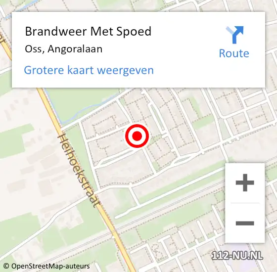 Locatie op kaart van de 112 melding: Brandweer Met Spoed Naar Oss, Angoralaan op 6 maart 2021 09:55