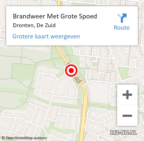 Locatie op kaart van de 112 melding: Brandweer Met Grote Spoed Naar Dronten, De Zuid op 6 maart 2021 10:40