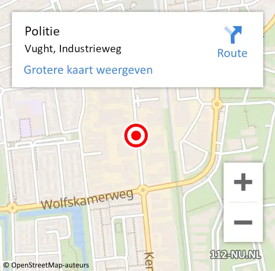 Locatie op kaart van de 112 melding: Politie Vught, Industrieweg op 6 maart 2021 11:09