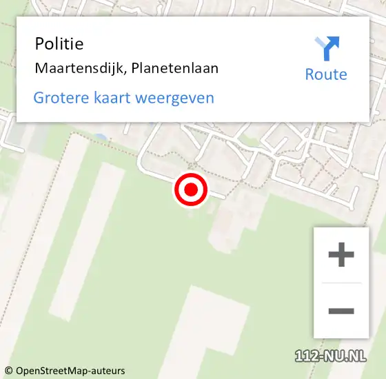 Locatie op kaart van de 112 melding: Politie Maartensdijk, Planetenlaan op 6 maart 2021 12:15