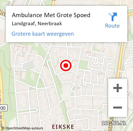 Locatie op kaart van de 112 melding: Ambulance Met Grote Spoed Naar Landgraaf, Neerbraak op 3 juni 2014 23:47