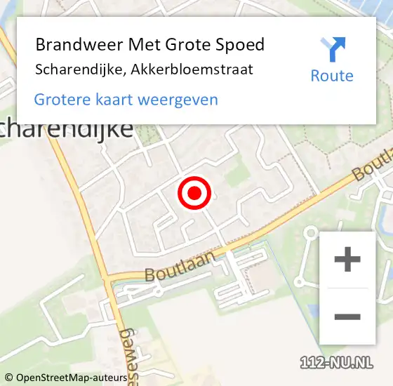 Locatie op kaart van de 112 melding: Brandweer Met Grote Spoed Naar Scharendijke, Akkerbloemstraat op 6 maart 2021 15:41