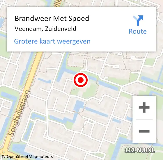 Locatie op kaart van de 112 melding: Brandweer Met Spoed Naar Veendam, Zuidenveld op 6 maart 2021 16:31