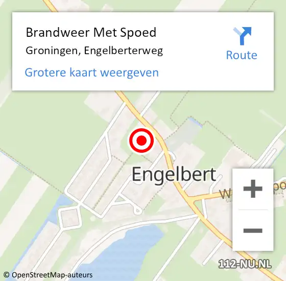 Locatie op kaart van de 112 melding: Brandweer Met Spoed Naar Groningen, Engelberterweg op 6 maart 2021 17:10