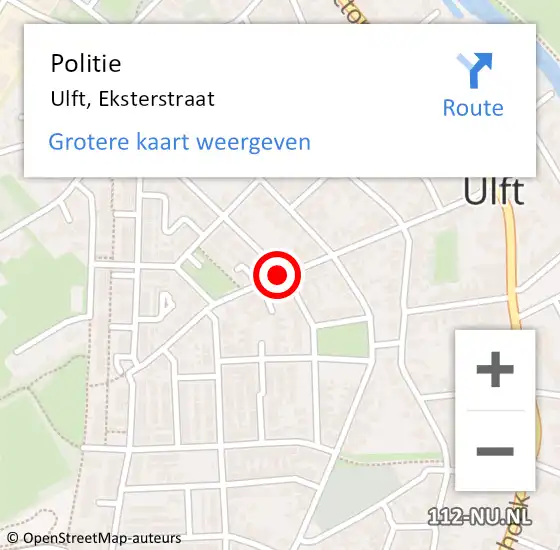 Locatie op kaart van de 112 melding: Politie Ulft, Eksterstraat op 6 maart 2021 19:37