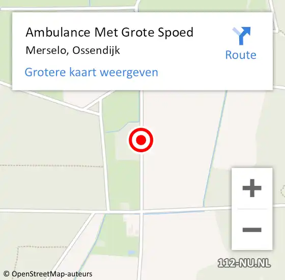 Locatie op kaart van de 112 melding: Ambulance Met Grote Spoed Naar Merselo, Ossendijk op 6 maart 2021 20:00