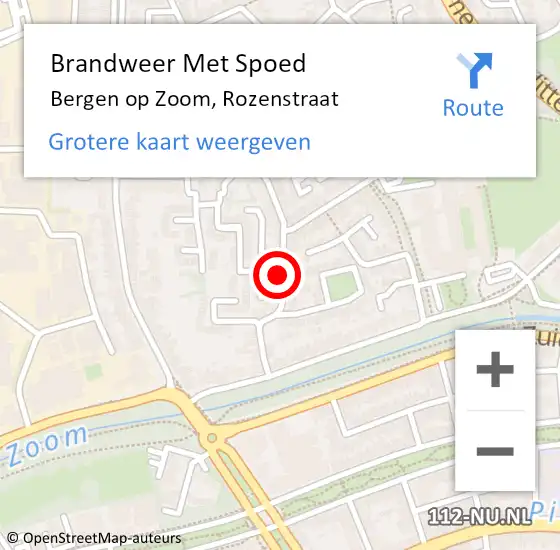 Locatie op kaart van de 112 melding: Brandweer Met Spoed Naar Bergen op Zoom, Rozenstraat op 6 maart 2021 22:12