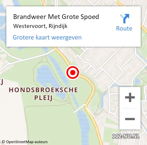 Locatie op kaart van de 112 melding: Brandweer Met Grote Spoed Naar Westervoort, Rijndijk op 7 maart 2021 00:42